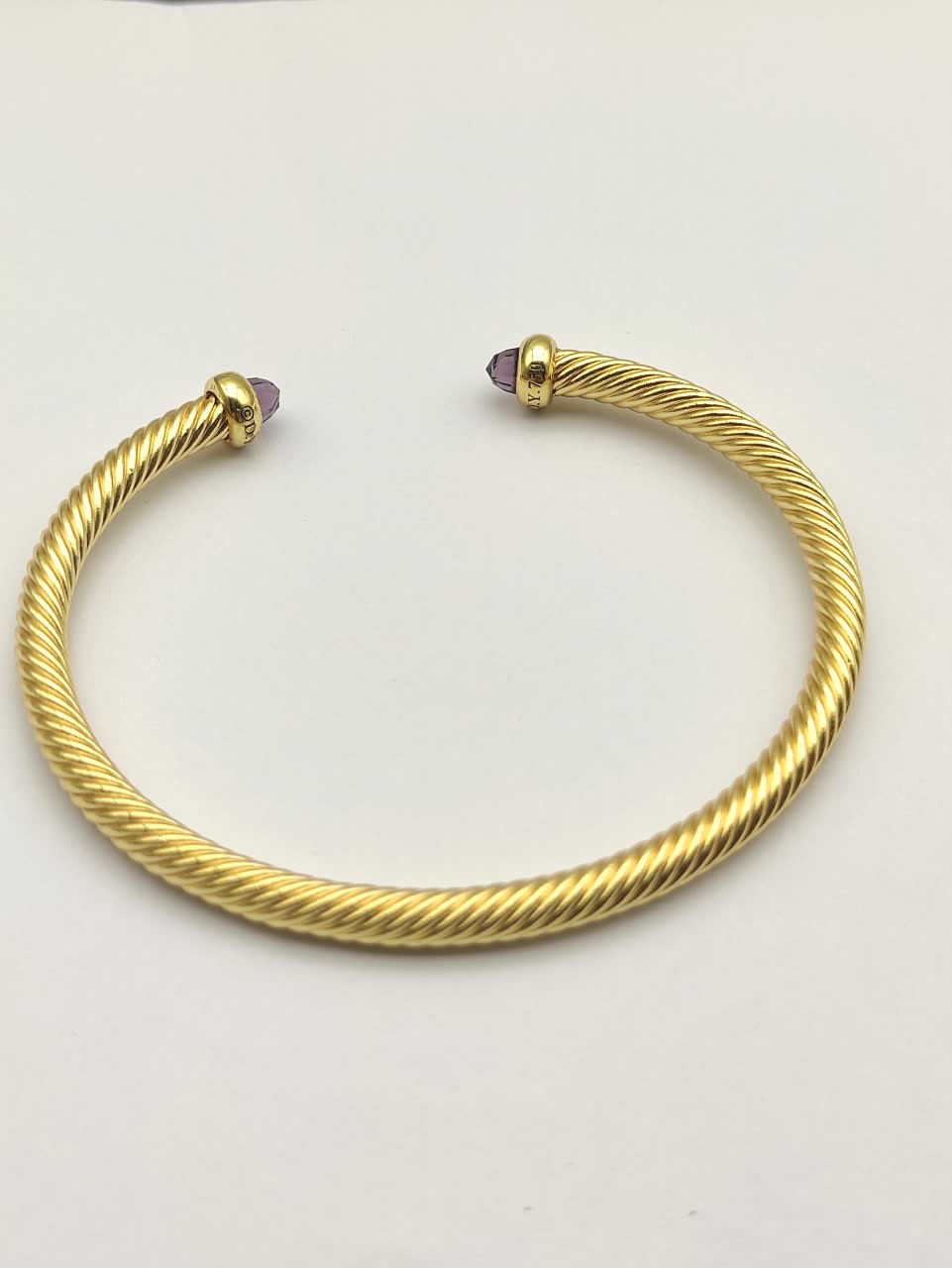 David Yurman Gold Tone Gemstone Cuff Bracelet